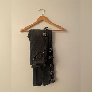 High rise Skinny buckle jeans